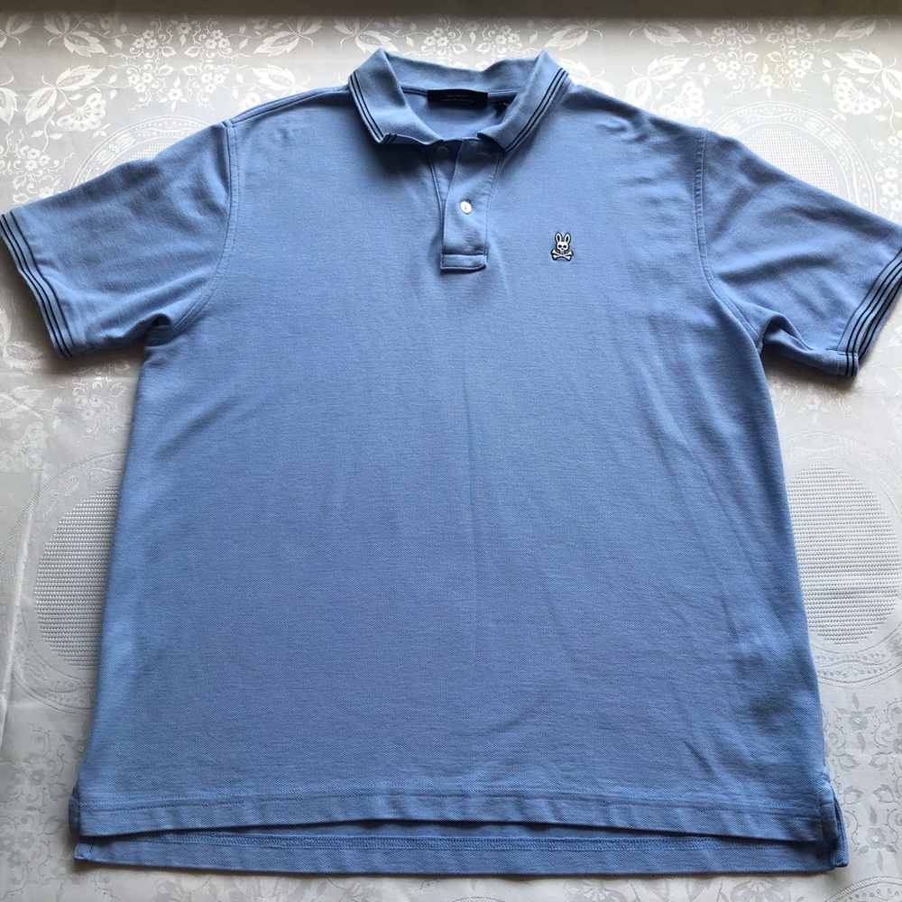 Psycho Bunny Sky Blue Pigue Classic Polo Shirt Embroidered Logo Men’s Size 6-XL